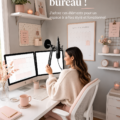 Un bureau moderne avec des accessoires élégants et organisés