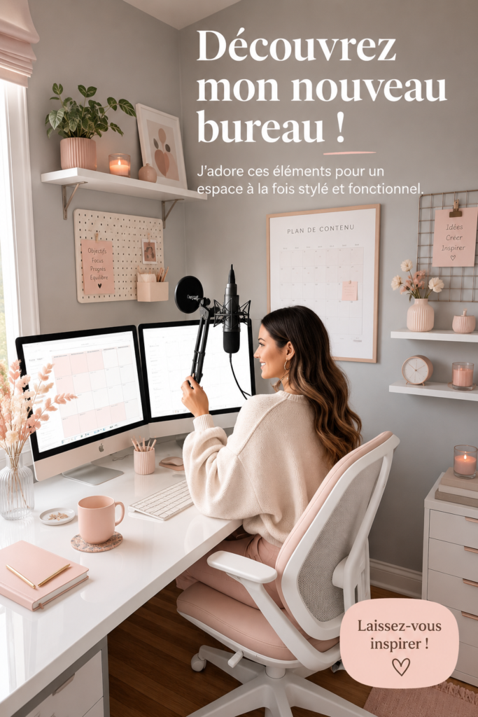 Un bureau moderne avec des accessoires élégants et organisés