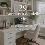 Un bureau moderne et élégant avec des plantes et un ordinateur portable