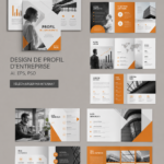 Une illustration montrant un design de profil d'entreprise moderne avec des éléments d'IA.