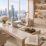 Un planner moderne pour 2026 sur un bureau inspirant, avec des notes et un stylo.