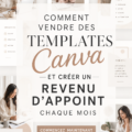 Femme créant des modèles Canva sur son ordinateur