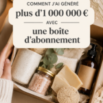 Femme souriante avec une box d'abonnement colorée en main, symbole d'un business réussi.