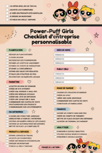 Une checklist colorée inspirée des Power-Puff Girls avec des illustrations amusantes
