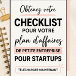 Checklist illustrée pour un plan d'affaires réussi.