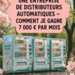 Un distributeur automatique moderne, rempli de snacks et de boissons, prêt à générer des revenus.
