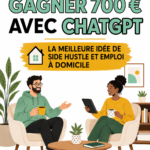 Femme utilisant ChatGPT sur un ordinateur pour créer des revenus
