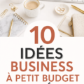 Femme souriante réfléchissant à une idée de business à petit budget