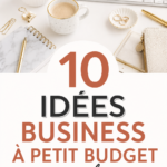 Femme souriante réfléchissant à une idée de business à petit budget