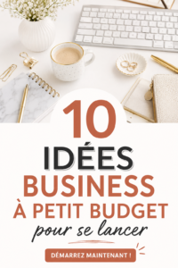 Femme souriante réfléchissant à une idée de business à petit budget