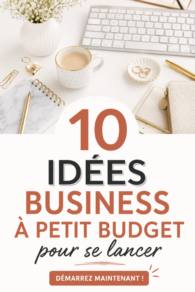 Femme souriante réfléchissant à une idée de business à petit budget