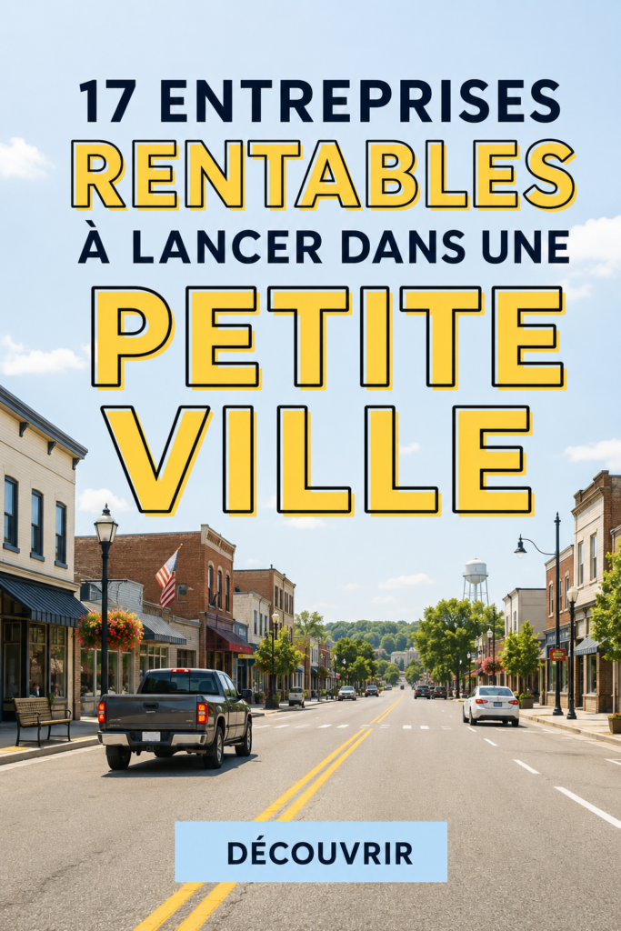 Personnes discutant d'idées de business dans une petite ville, symbolisant l'esprit entrepreneurial local.