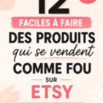 Femme créant des objets artisanaux pour sa boutique Etsy, avec une ambiance chaleureuse.