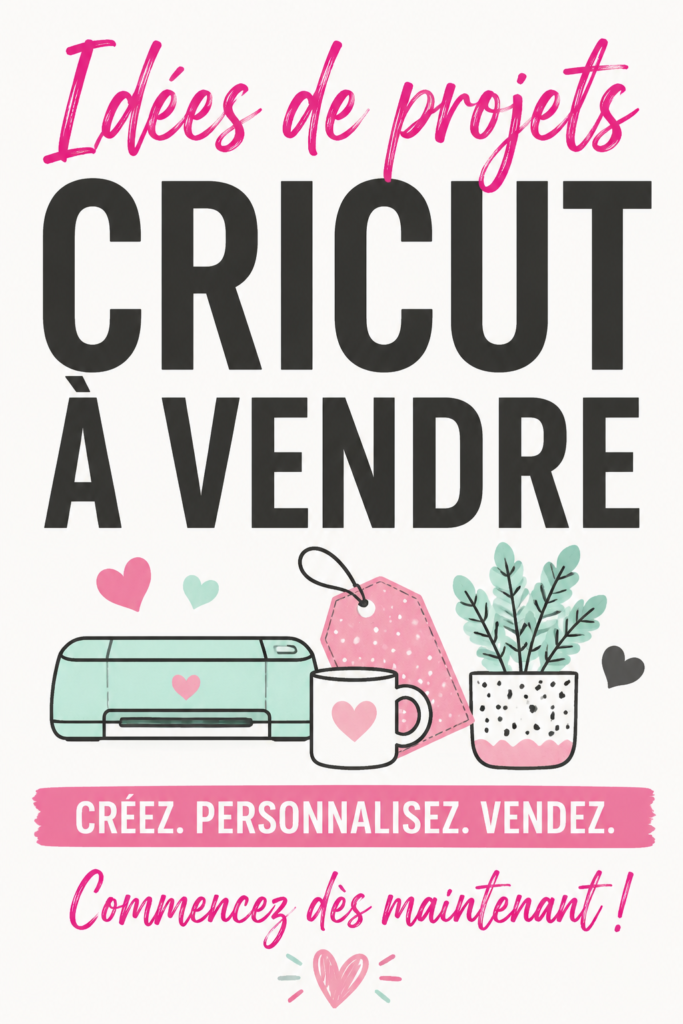 Des créations Cricut modernes et colorées prêtes à être vendues