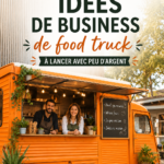 Image d'un food truck coloré proposant divers plats savoureux à la cuisine de rue