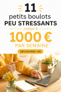 Femme travaillant sur son ordinateur à domicile dans un environnement confortable, symbolisant les jobs bien rémunérés.
