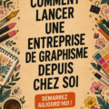 Femme travaillant sur un projet de design graphique à domicile
