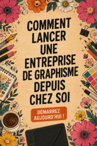 Femme travaillant sur un projet de design graphique à domicile