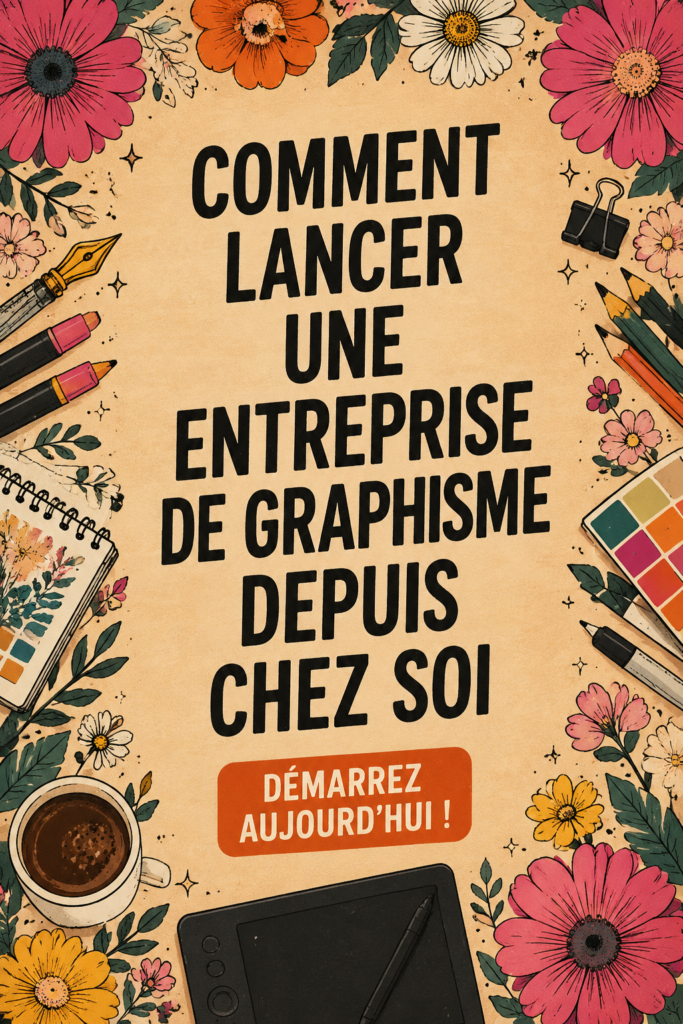Femme travaillant sur un projet de design graphique à domicile