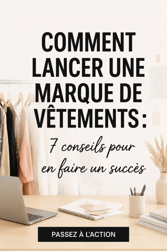 Femme créant un projet de marque de vêtements sur un bureau avec des échantillons de tissus.