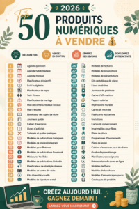 Une femme explore des idées de produits numériques sur son ordinateur pour 2026.