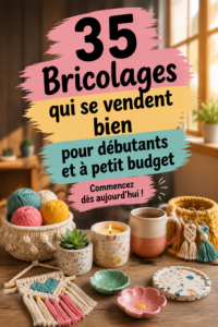 Un aperçu coloré de projets de bricolage à petit budget, avec des outils et matériaux variés.