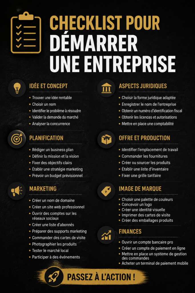 Une femme d'affaires examinant une checklist pour lancer son entreprise