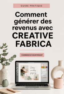 Femme créative utilisant Creative Fabrica pour générer des revenus avec ses designs.