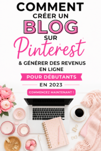Femme utilisant Pinterest pour créer un blog sur son ordinateur