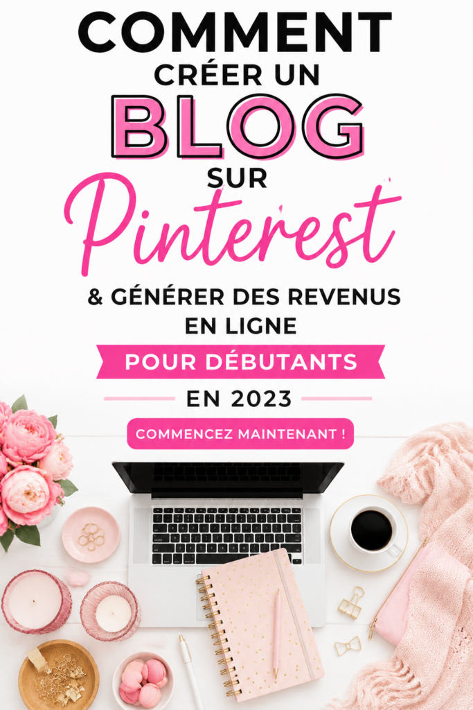 Femme utilisant Pinterest pour créer un blog sur son ordinateur