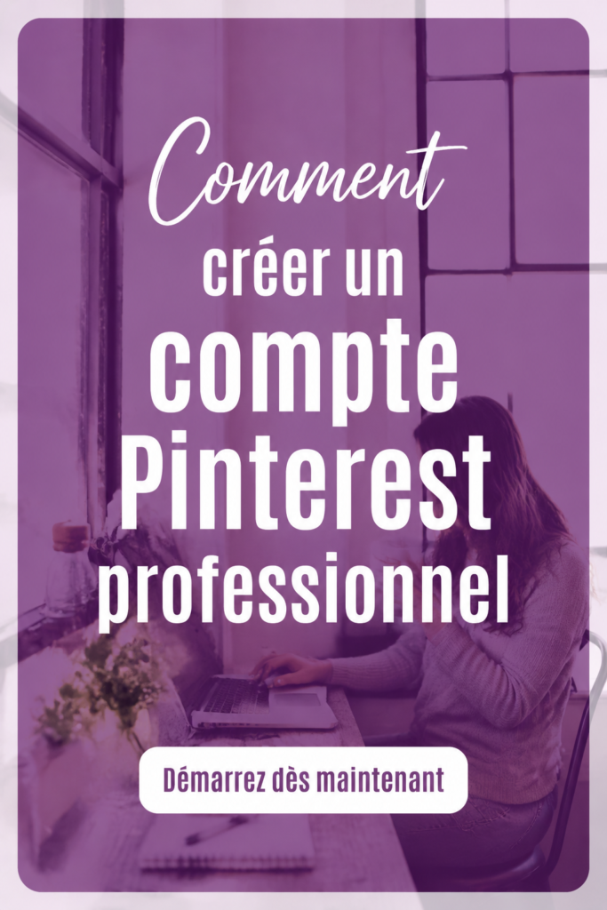 Femme créant un compte Pinterest pro sur un ordinateur
