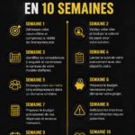 Une femme souriante travaillant sur son projet d'entreprise avec un ordinateur.