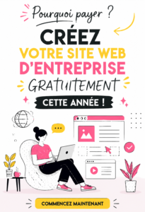 Femme devant un ordinateur en train de concevoir un site web d'entreprise. Expertise en création gratuite de sites.