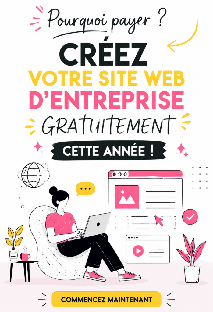 Femme devant un ordinateur en train de concevoir un site web d'entreprise. Expertise en création gratuite de sites.