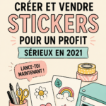 Femme créant des autocollants colorés à la main