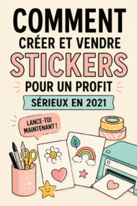 Femme créant des autocollants colorés à la main