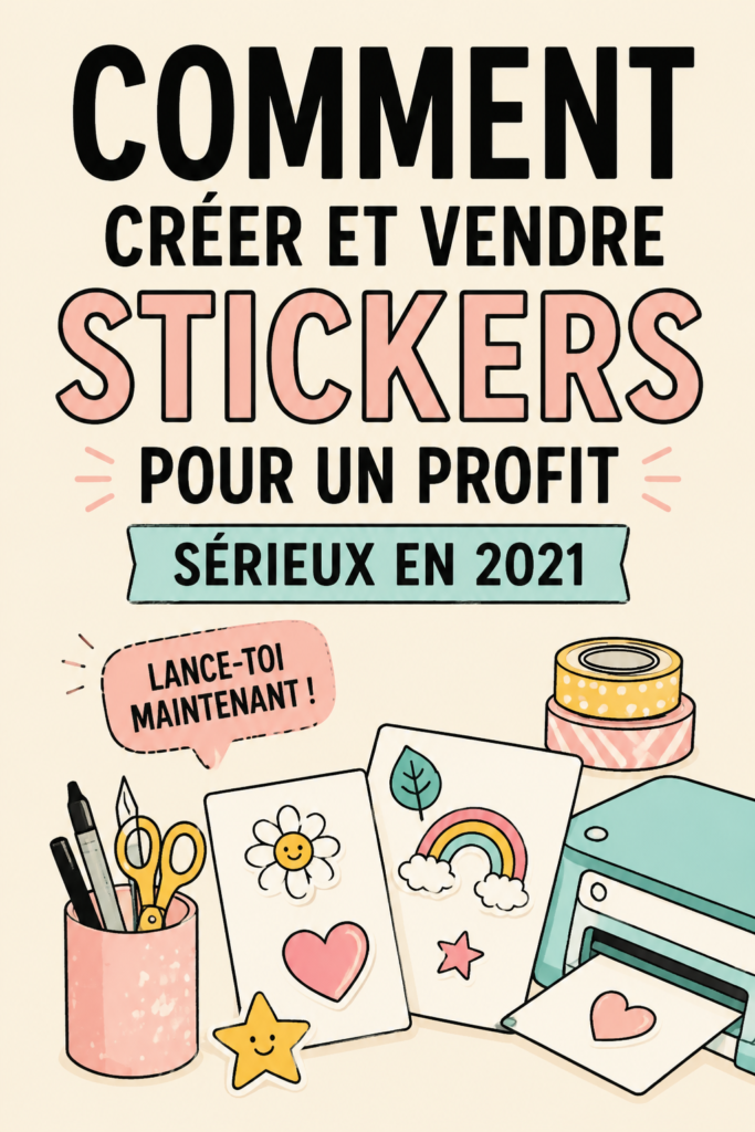 Femme créant des autocollants colorés à la main
