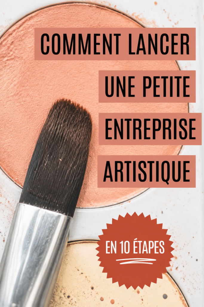 Un portrait d'une femme artistique devant son atelier en train de créer, symbolisant le démarrage d'une activité artistique.