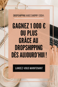 Illustration d'une femme en train de configurer une boutique Shopify pour le dropshipping.