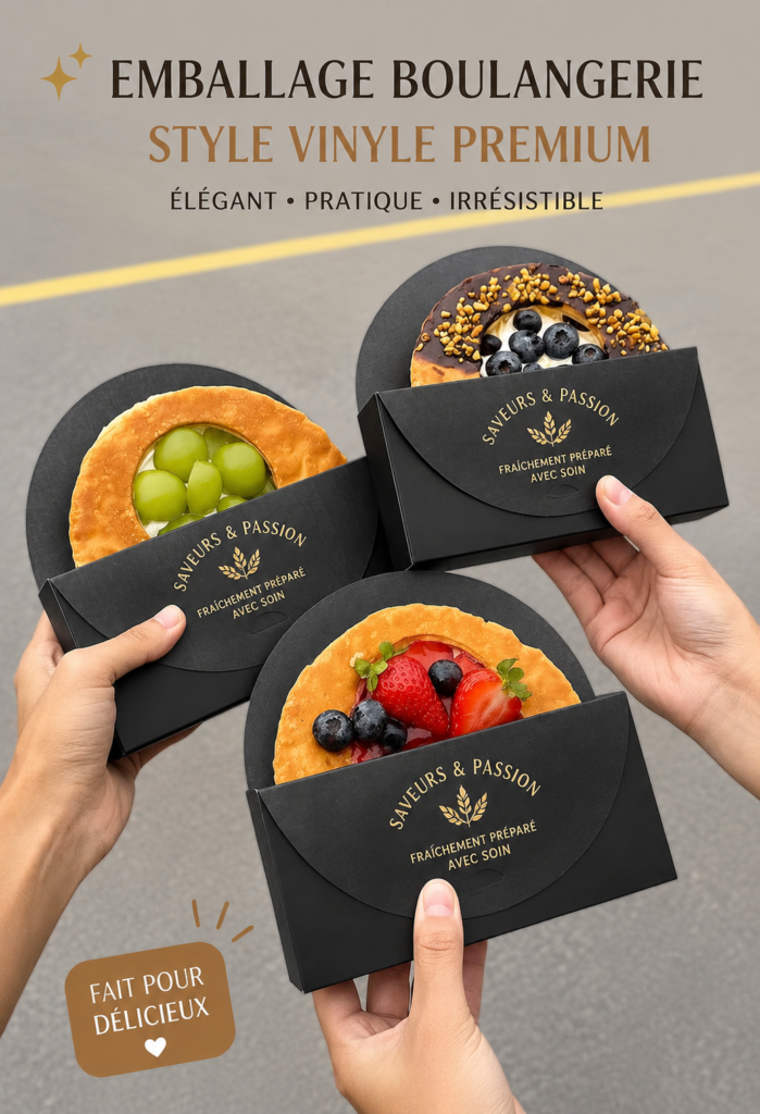 Emballages en papier pour pâtisseries élégants et modernes