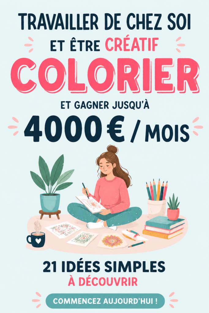 Femme coloriant avec des crayons dans un environnement confortable à domicile.