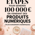 Femme souriante travaillant sur son ordinateur pour vendre des produits numériques