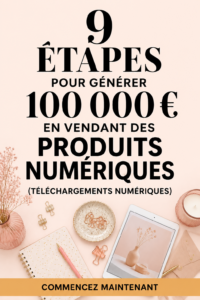 Femme souriante travaillant sur son ordinateur pour vendre des produits numériques