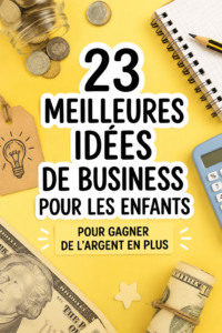 Enfants en train de réaliser une activité pour gagner de l'argent, comme un stand de limonade.