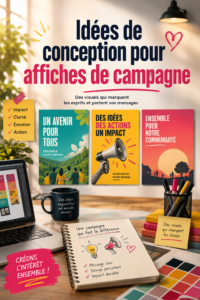 Affiche de campagne colorée avec un message inspirant