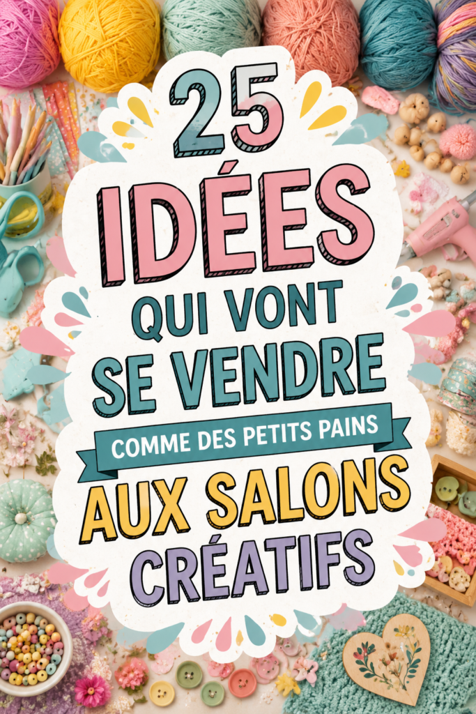 Marché artisanal avec des stands décorés et des créations faites maison.