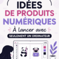 Une femme travaillant sur son ordinateur portable, créant un produit numérique depuis chez elle.