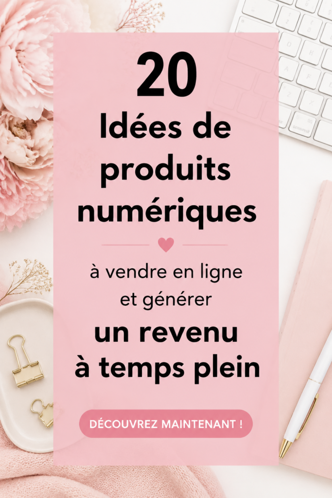 Une image d'ordinateur avec des produits numériques à vendre sur Etsy, évoquant l'entrepreneuriat féminin.