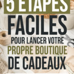 Une femme explore des idées pour ouvrir sa boutique de cadeaux.
