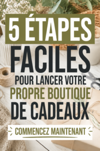 Une femme explore des idées pour ouvrir sa boutique de cadeaux.